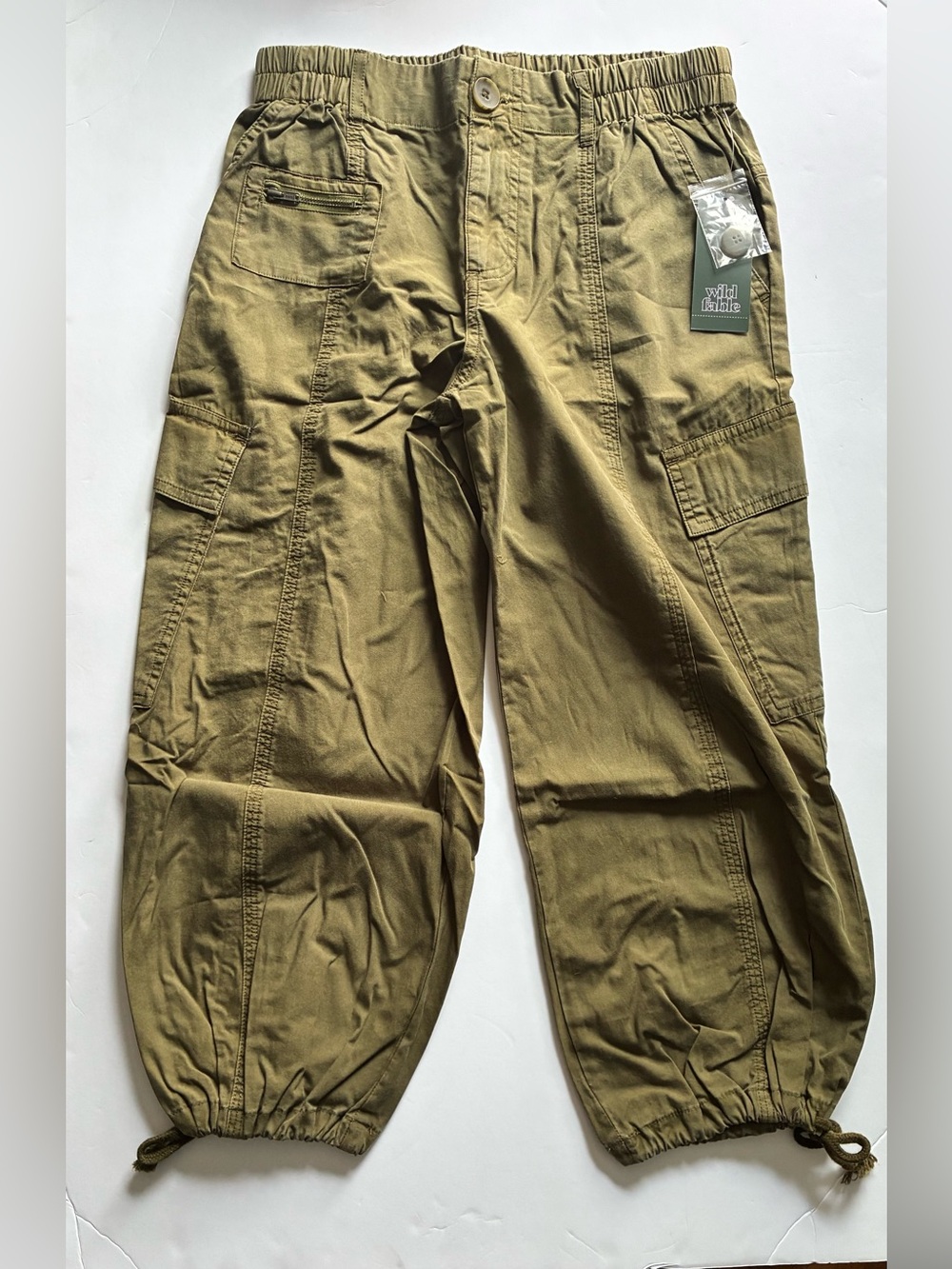 Wild Fable Olive Green Cargo Parachute Pants Women's XXS NWT